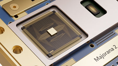 Close up photo of the Majorana 2 processor